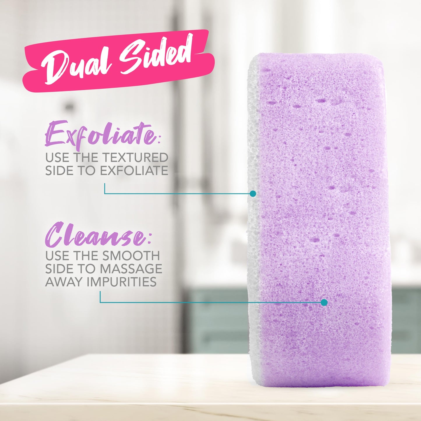 Spongeables Anti Cellulite Body Wash in a 20+ Wash Sponge, Lavender, 1 Count