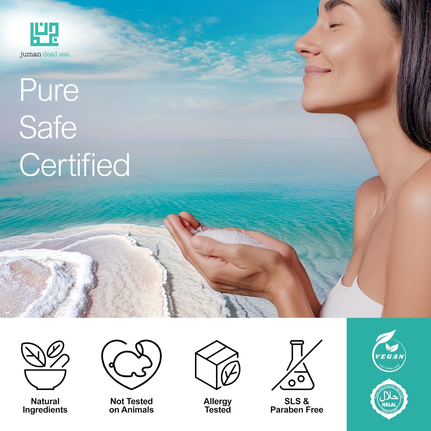 JUMAN Dead Sea Minerals Vanilla & Lavender Body Butter Lotion | Infused with & Vitamin E | Fast Absorbing Lavender Lotion | Vegan Moisturizer for All Skin Types | SLS & Paraben Free | 11.8 OZ
