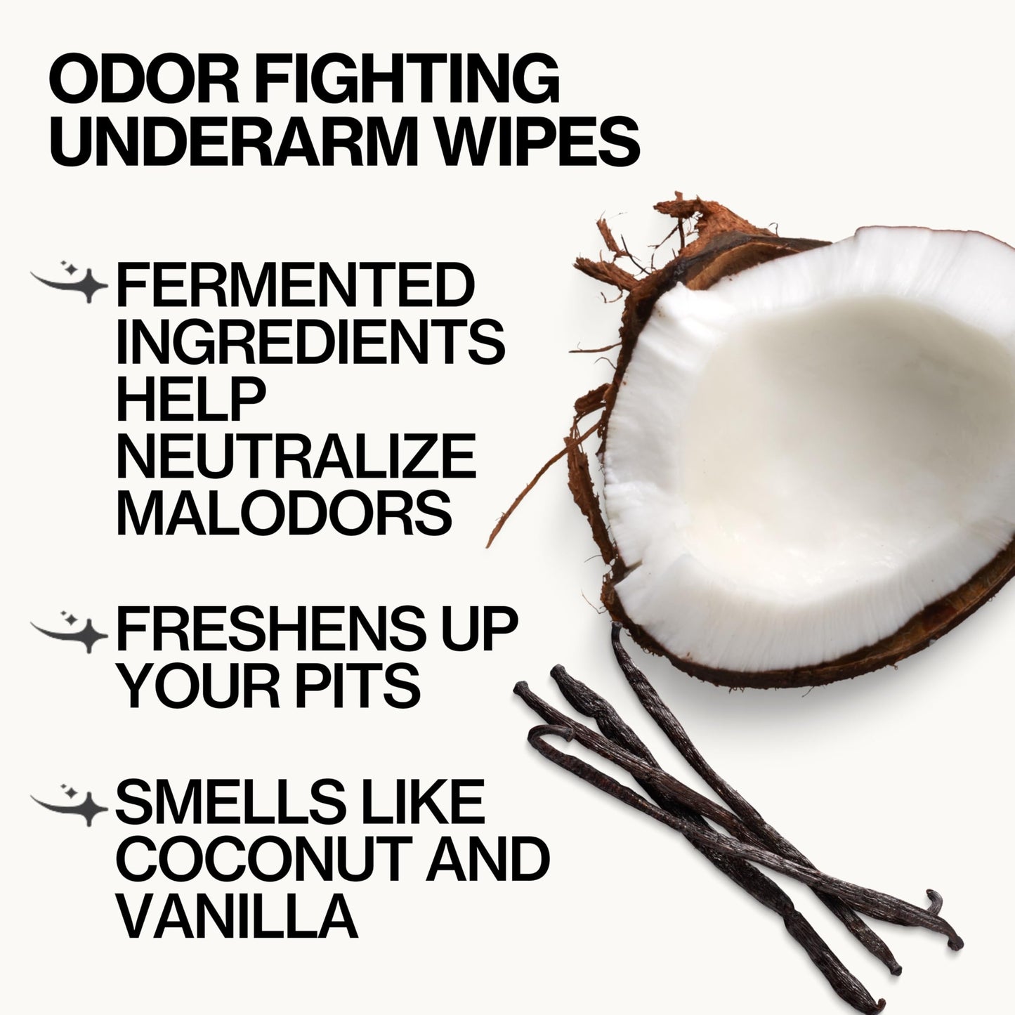 Pacifica Underarm Detox & Odor Control Bundle – Coconut & Charcoal Armpit Scrub and Coconut Deodorant Wipes, Aluminum-Free Underarm Care Set for Natural Deodorant Users