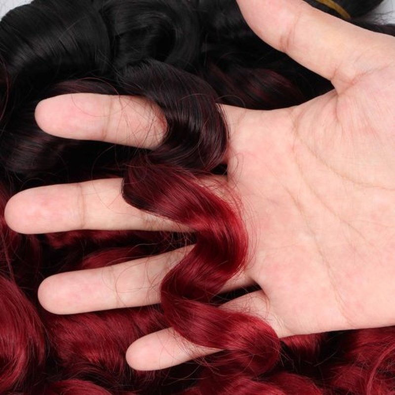 Short Italian Curl Synthetic Crochet Hair Goddess Box Braiding Boho Hairstyle Dyed Color Red 10inch 400gram Full Head Short Curly Braiding Hair (OT1B/Burg)