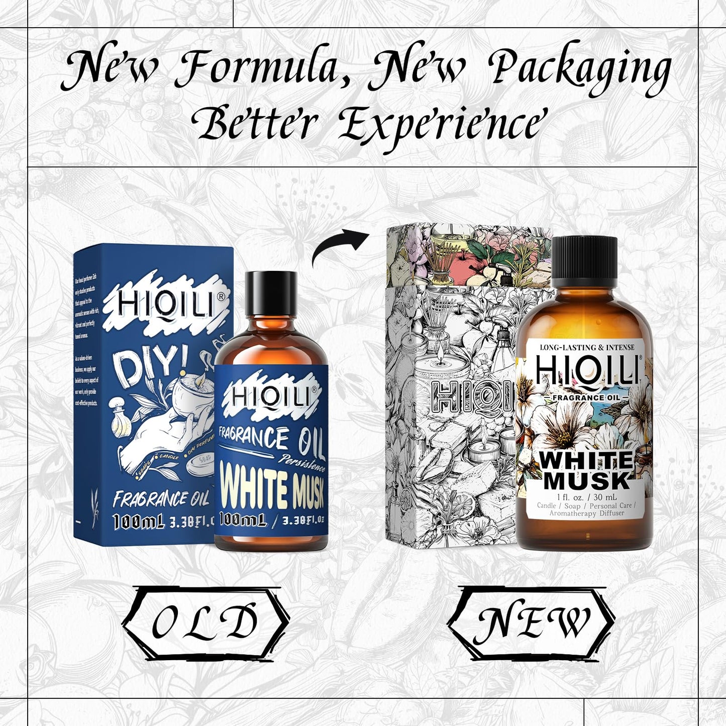 HIQILI White Musk Fragrance Oil, Musk Perfume for Women - 1 Fl Oz