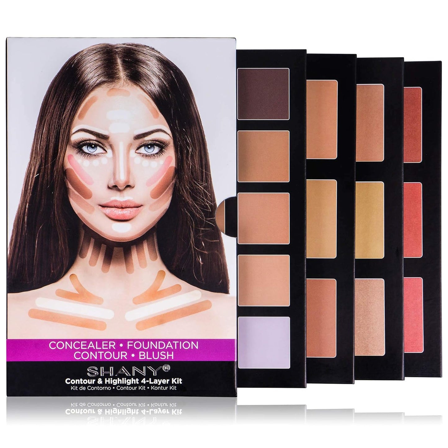 SHANY The Mini Masterpiece 6 Layers Makeup Foundation, Concealer, Camouflage, Contour, Blush and Face Cosmetics Sets - 6 Make up Kits Palettes