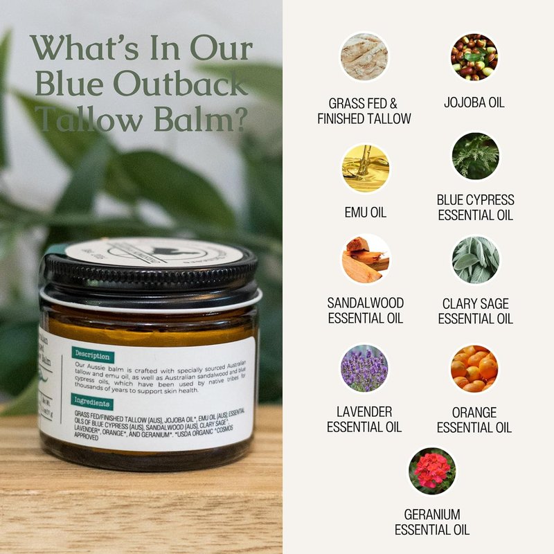 Whipped Beef Tallow for Skin & Face - 100% Australian Grass Fed Eczema Cream & Body Butter | 1.3oz