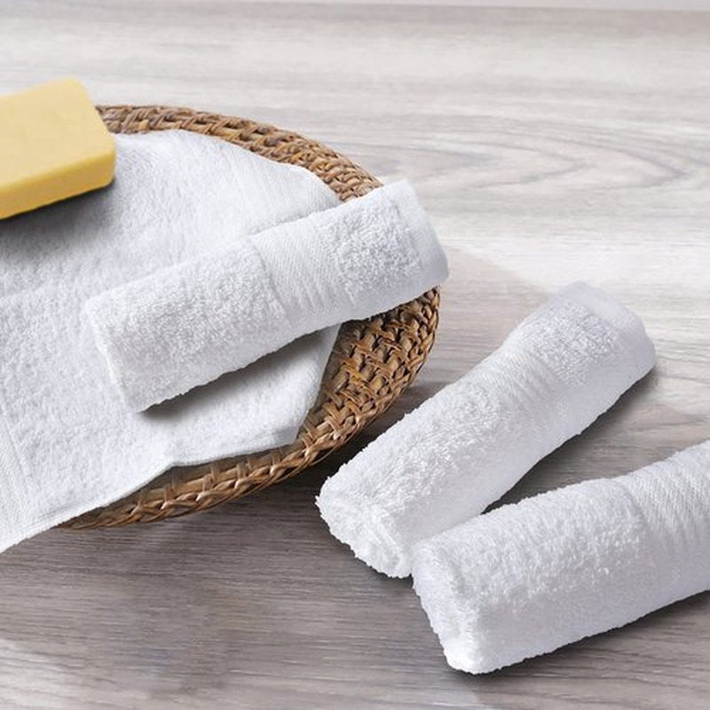 Belizzi Home Ultra Soft Cotton Washcloths, Contains 12 Piece Face Cloths 12x12 inch, Ideal for Everyday use Face Towels, Compact & Lightweight Multi Purpose Washcloths - White
