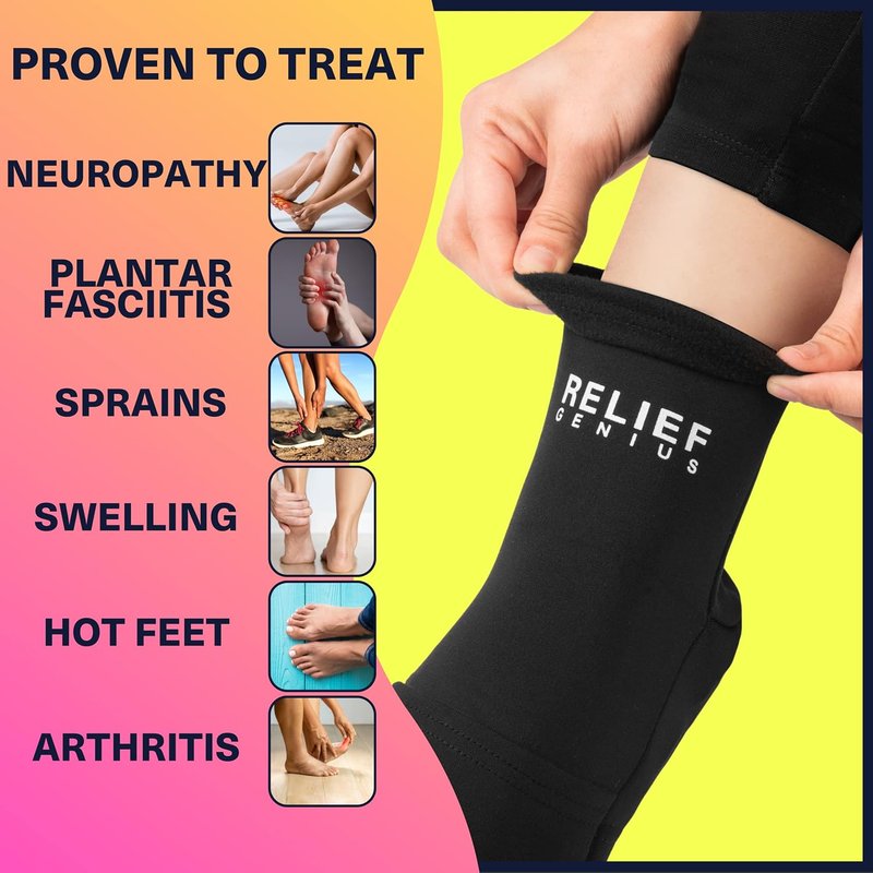 Cold Therapy Socks & Hand Ice Pack Cooling Gloves - Chemotherapy Relief for Neuropathy | Large Size