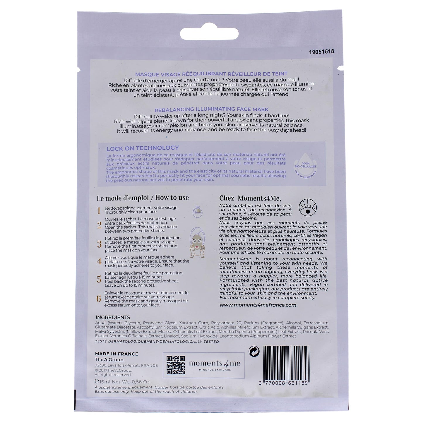 Morning After Rebalancing Illuminating Face Mask by Moments 4 Me for Unisex - 1 Pc Mask