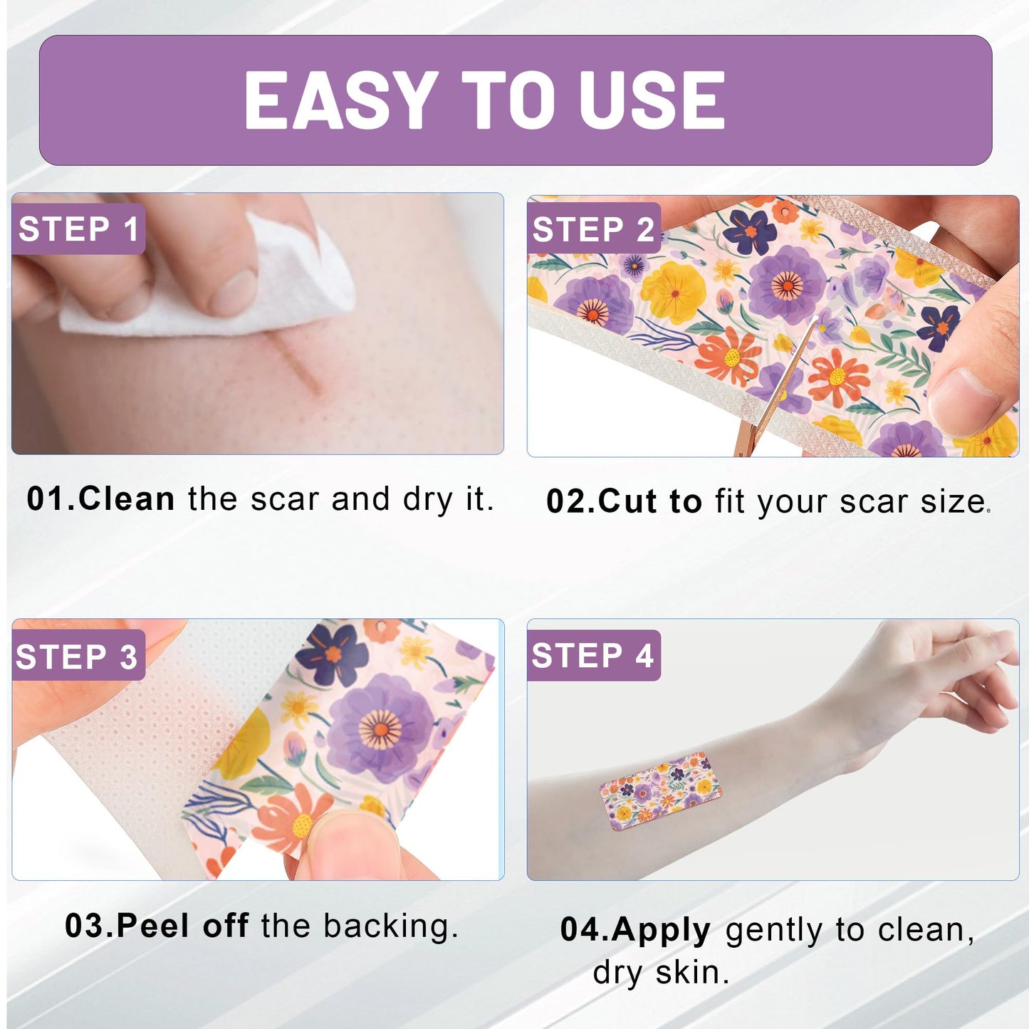 SLGCBL Silicone Scar Tape for Surgical Scars, Silicone Scar Sheets, C Section, Tummy Tuck (1.6”x 60”-1.5M) Reusable Scar Removal Strips for Face, Body, Burns & Keloid Scars