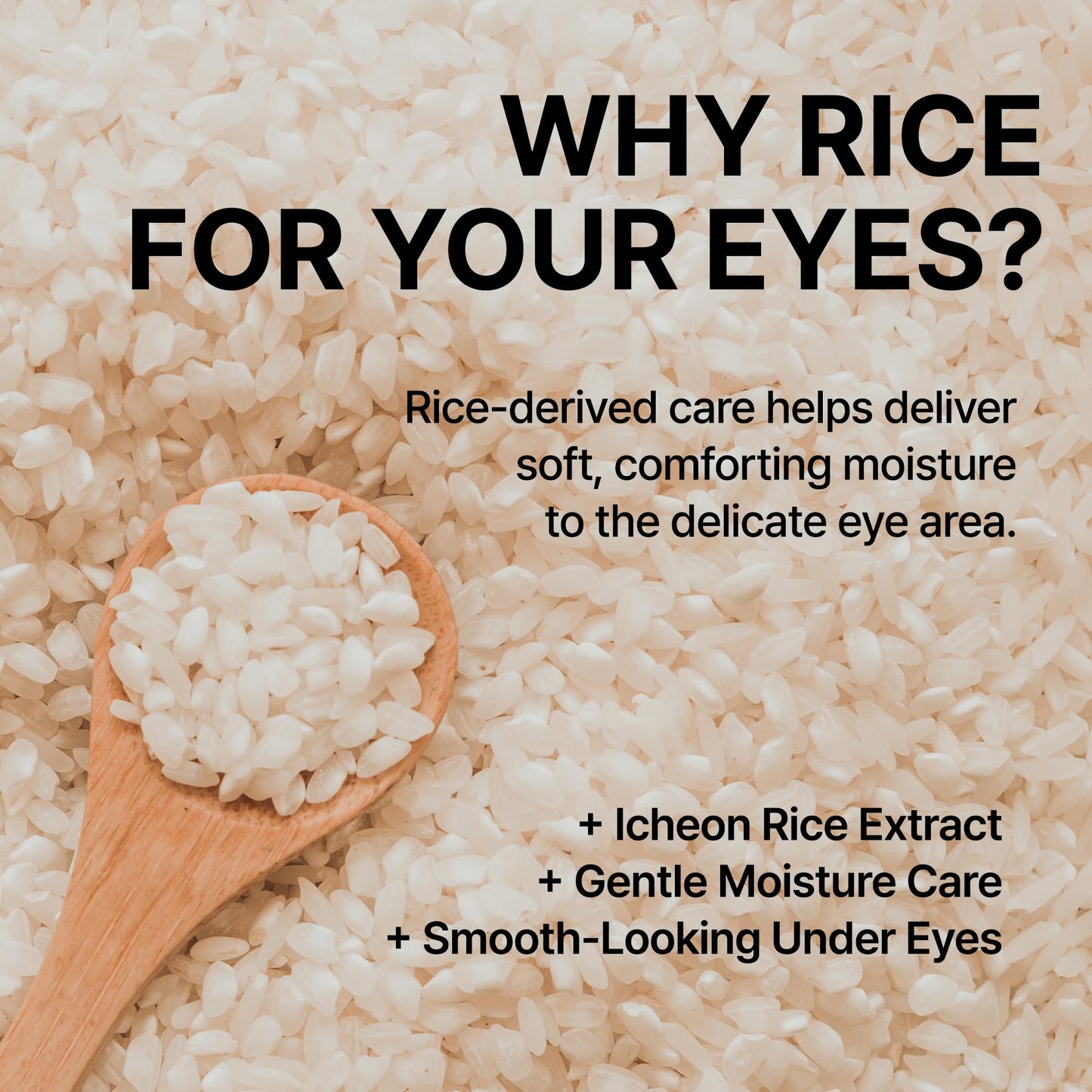 LICORNE Vegan Rice Eye Cream for Dark Circles and Puffiness - Thick Butter Texture Under Eye Care with AHA & PHA, Fragrance Free Hydration for Sensitive Skin, Large 1.01 Fl Oz (30ml)