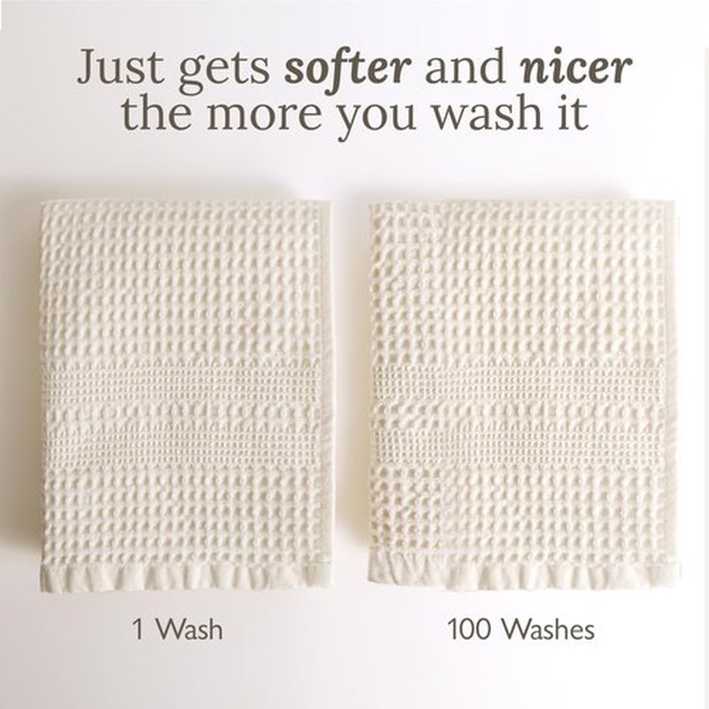 GILDEN TREE Waffle Towel Quick Dry Thin Exfoliating, 4 Pack Washcloths for Face Body, Classic Style (Aqua)
