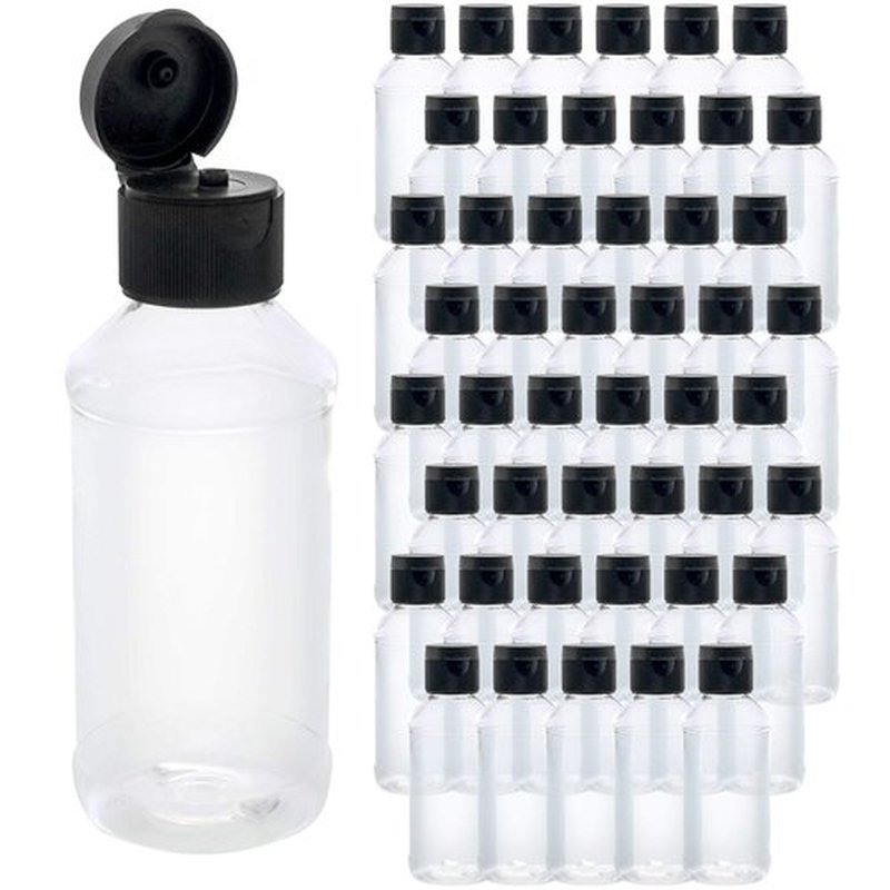 U.S. Art Supply 4 ounce Squeeze PET Plastic Bottles with Flip Cap - BPA-free, food safe, medical grade plastic, acrylic pouring paint Great For Hand Sanitizer (Pack of 48)