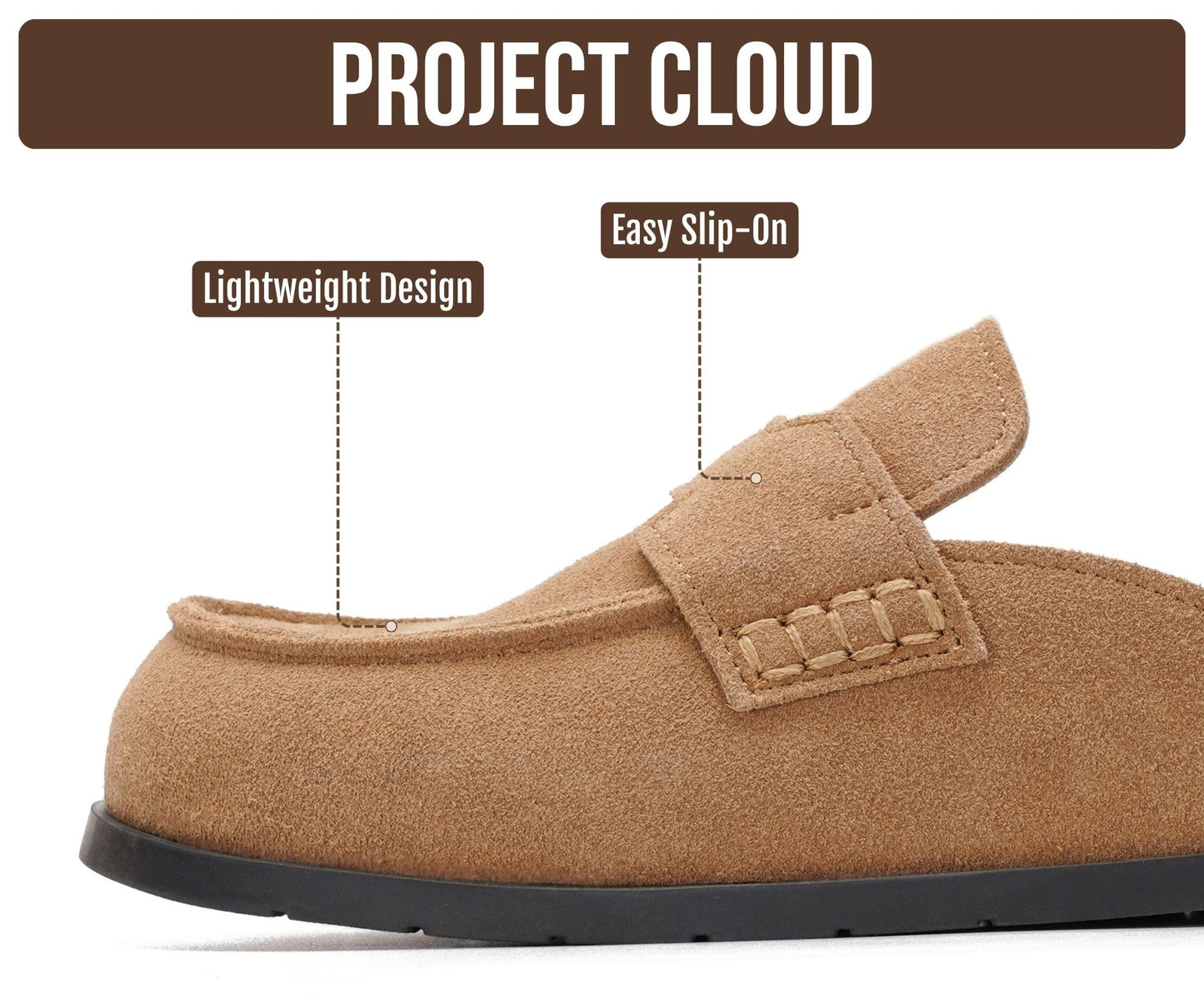 Project Cloud 100% Genuine Leather Womens Clogs - Plush & Soft Insole with Arch Support Non Slip Mules & Clogs for Women Footwear - Water Resistant Women Shoes (Foamy)