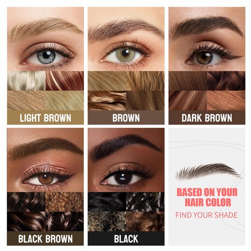 Eyebrow Pen, Curved Microblading Eyebrow Pencil, 2-in-1 Dual-Ended Natural Brow Eyebrow Pen with Micro-Fork-Tip and Precise Brush-Tip, Waterproof Long-Lasting Microblading Eyebrow Pen, Dark Brown