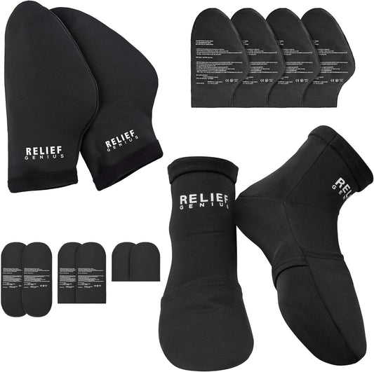 Cold Therapy Socks & Hand Ice Pack Cooling Gloves - Chemotherapy Relief for Neuropathy | Large Size