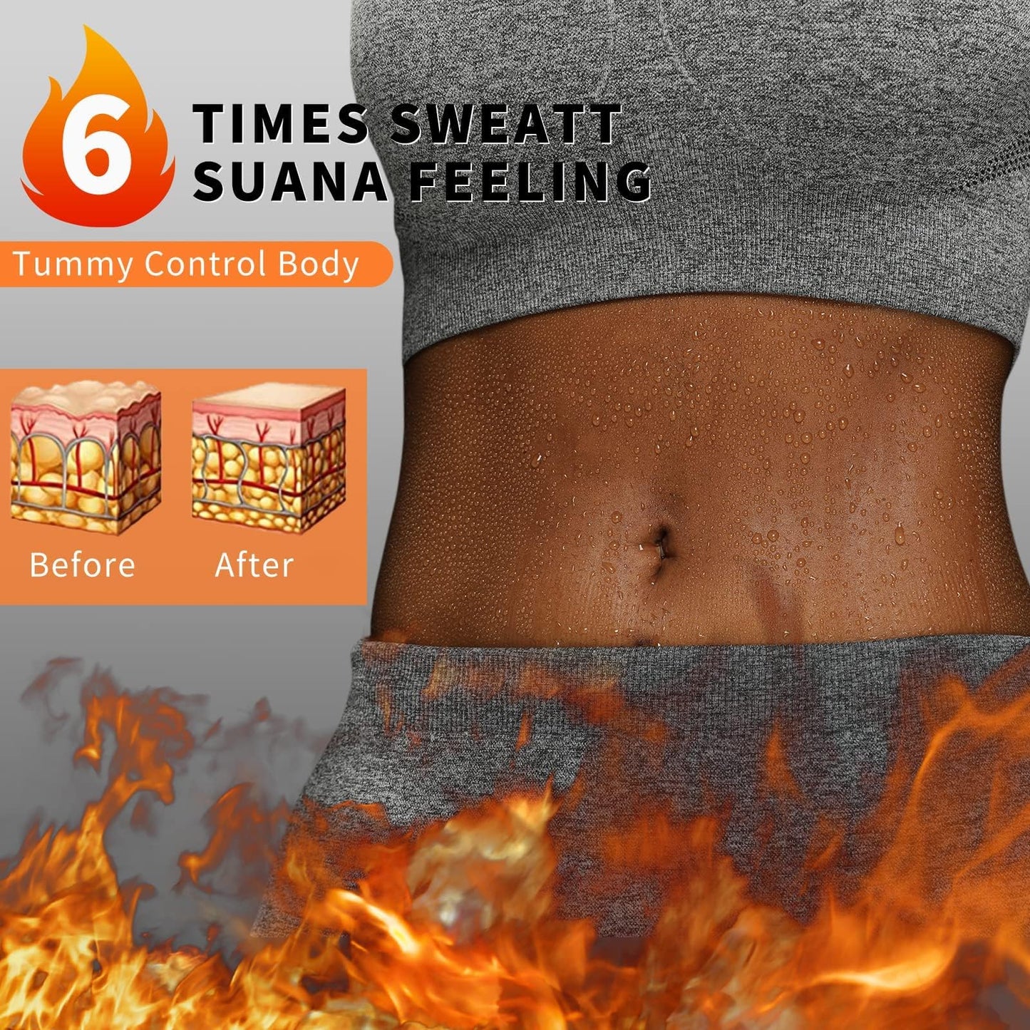 huiming Sauna Suit Waist Trimmer for Women Waist Trainer sweat band for stomach Belt Lower Belly Plus Size (Silvery, Large-X-Large)