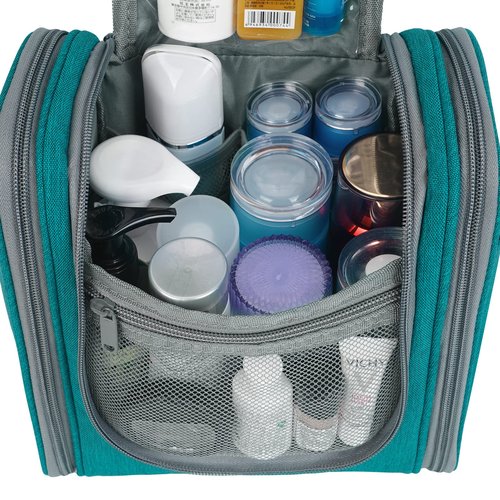 Narwey Small Hanging Travel Toiletry Bag Cosmetic Make up Organizer for Women and Men (Medium, Teal)