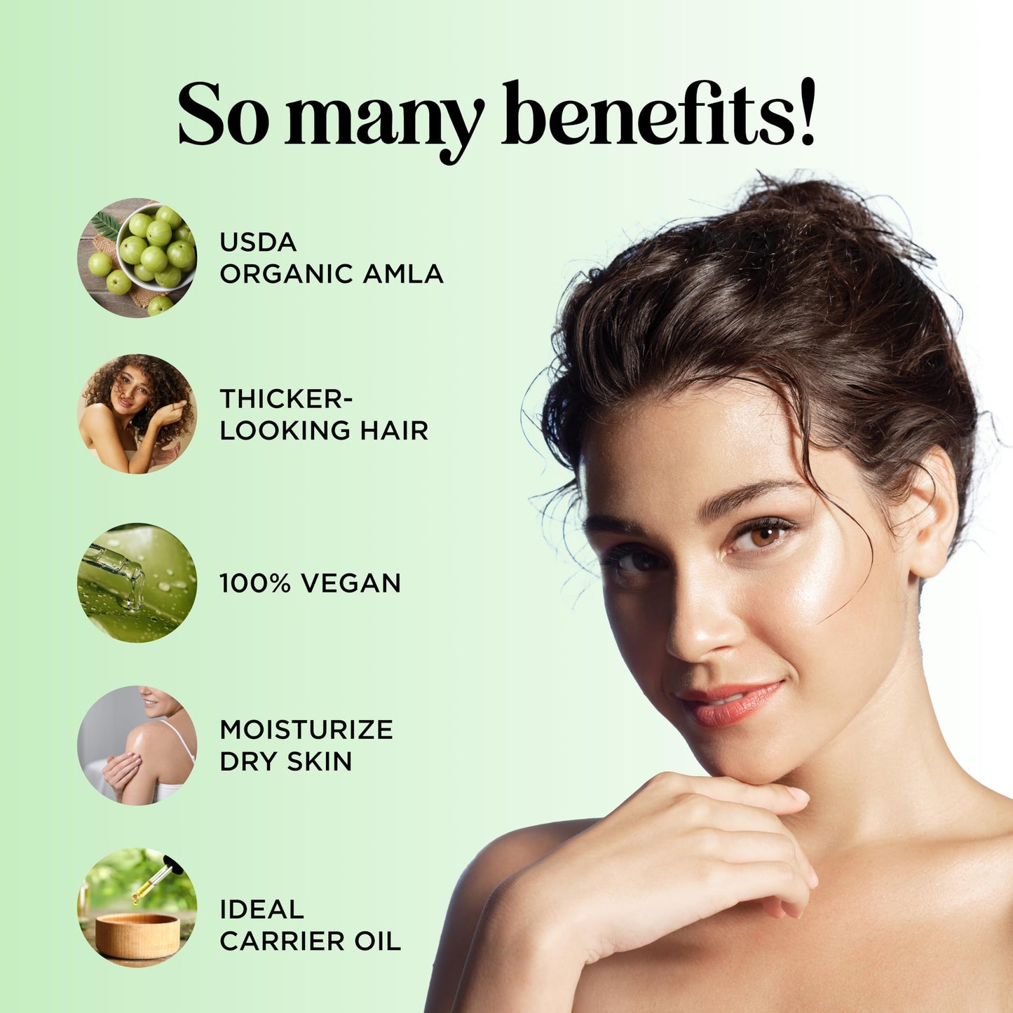 Organic Amla Oil for Hair - 100% Pure Amla Hair Oil for Volume Shine & Hydration - Cold-Pressed Extra Virgin Unrefined Non-GMO & USDA Organic for Nourishing Moisturizing Scalp Care (4 Fl Oz)