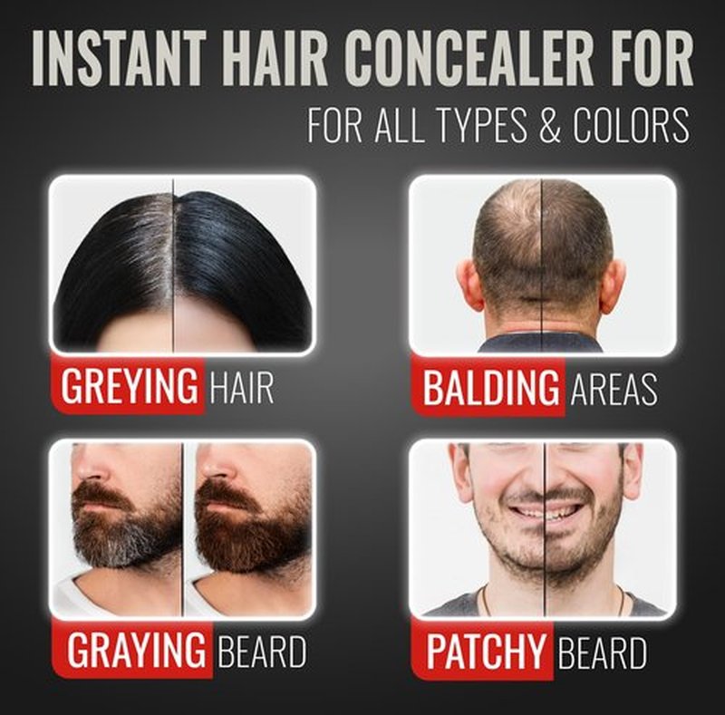 TINT Root Cover Up Hair Powder for Women and Men - Gray Hair Cover Up : Conceal Gray Hair with Root Touch Up Powder (Black)