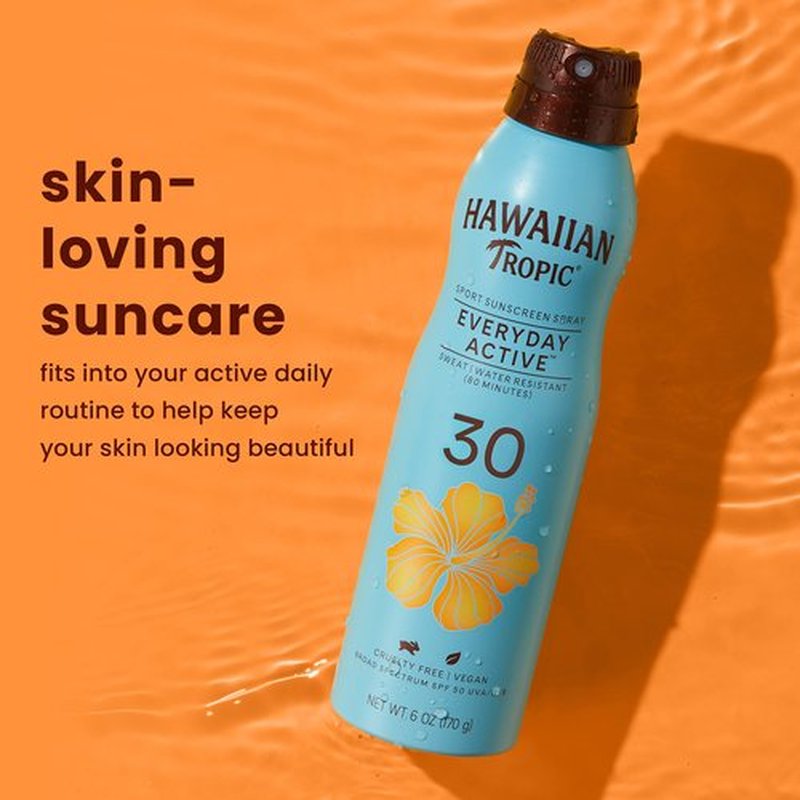 Hawaiian Tropic Everyday Active Spray Sunscreen SPF 50 & SPF 30 Twin Packs, 6oz Clear Continuous Sunscreens