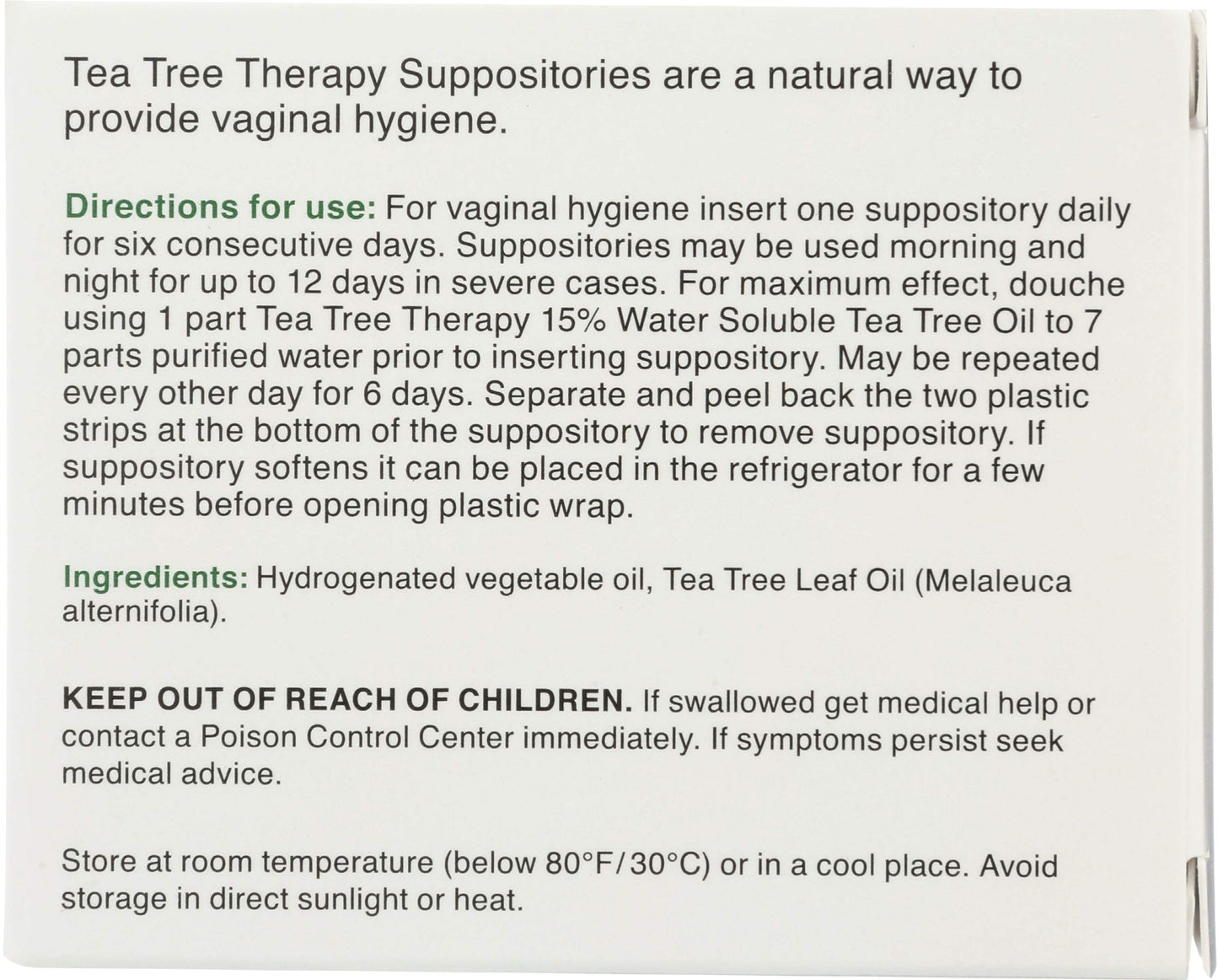 Tea Tree Therapy Suppository 2Gm 6Pc, 1 ea