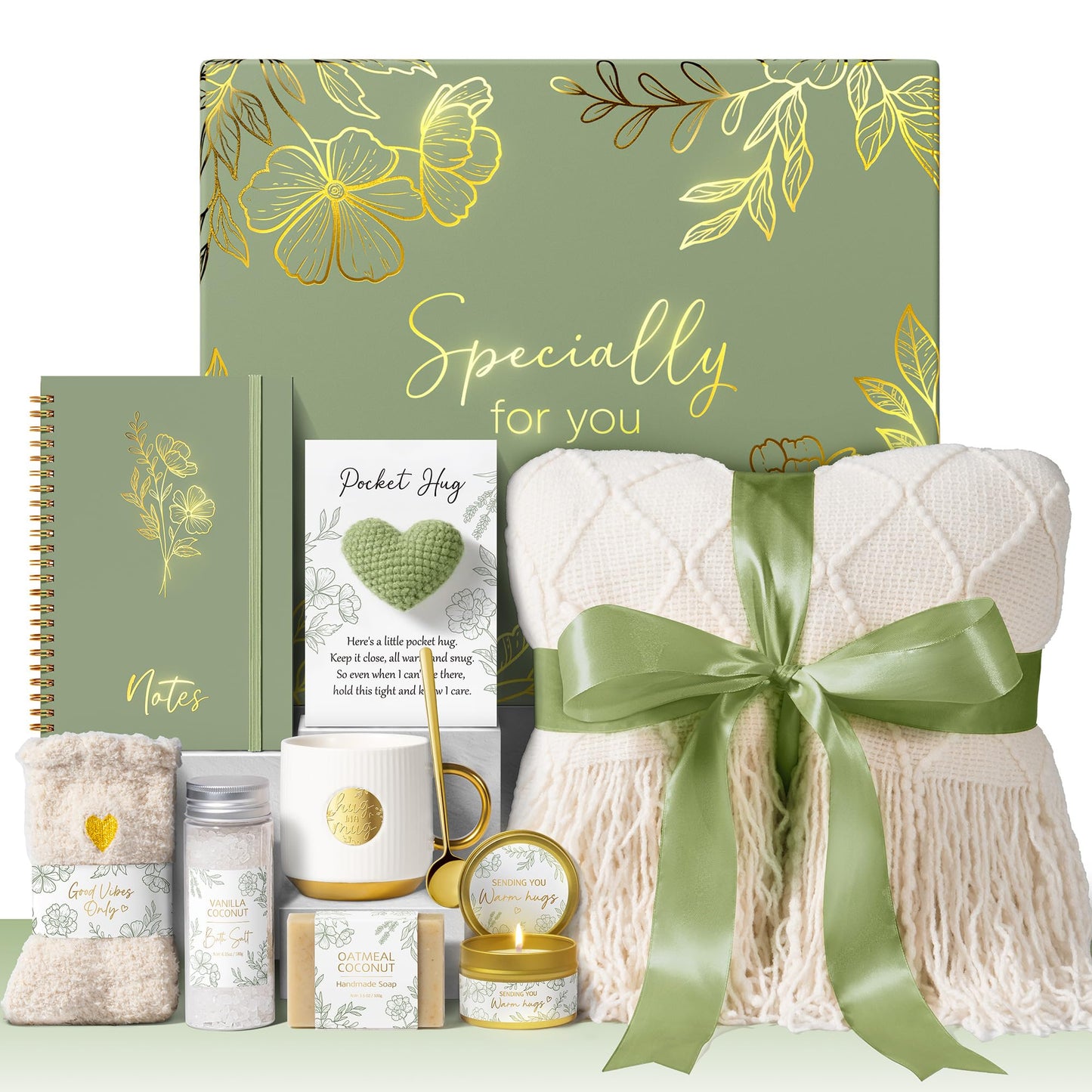 Self Care Gifts for Women Get Well Soon Gift Baskets, Birthday Gifts for Women Spa Basket Care Package, Sympathy Inspirational Thinking of You Unique Gift Set for Mom Her Wife Girlfriend Sister Friend