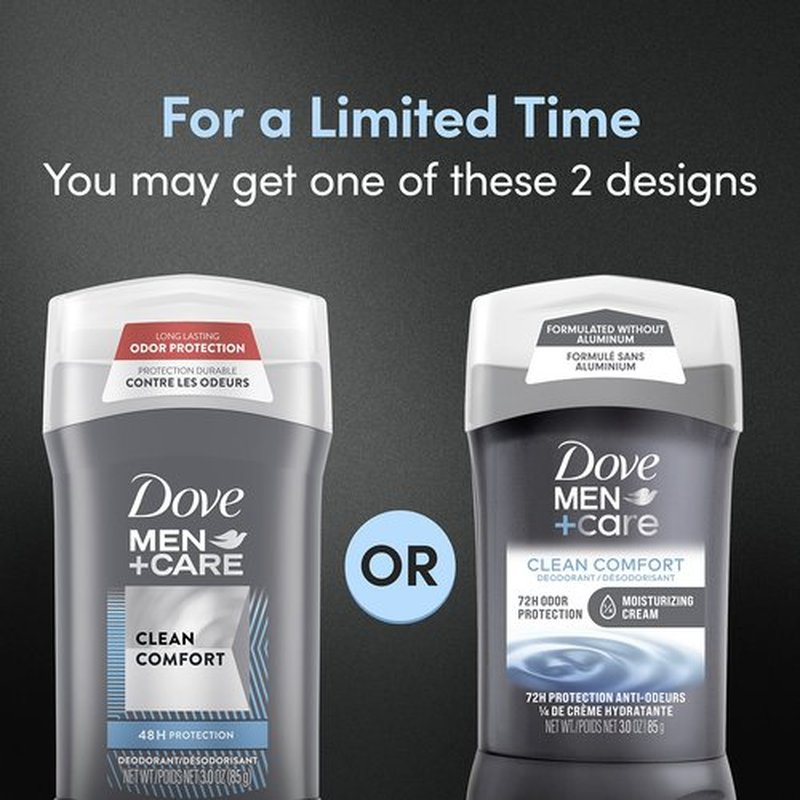DOVE MEN + CARE Body and Face Bar More Moisturizing Than Bar Soap Deep Clean Effectively & Deodorant Stick Moisturizing Deodorant For 72-Hour Protection