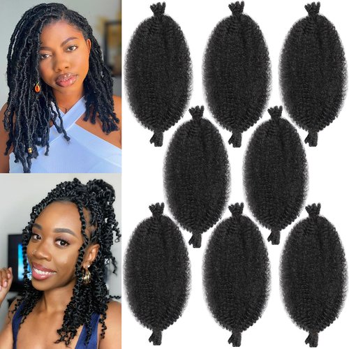 12 Inch Springy Afro Twist Hair Marley Twist Braiding Hair 8 Packs Kinky Twist Hair Short Marley Hair Wrapping Hair for Soft Locs Passion Hair Extensions