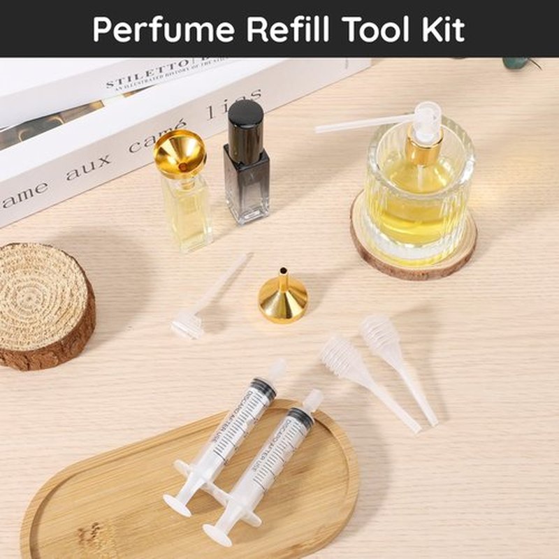 Segbeauty Perfume Refill Pump Tools, 8pcs Perfume Dispenser Transfer Tools Kit, Include 2 Funnel for Refill, 2 Clear Pump and Dropper, 5ml Plastic Perfume Extractor Refill Tool for Cologne