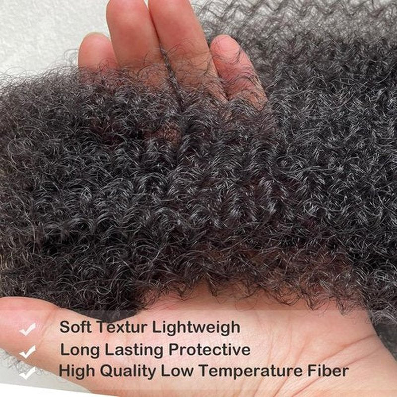 16 Inch Springy Afro Twist Hair Color 2# Kinky Braiding Hair Extensions for Passion Twist Hair Black Spring Twist Hair for Soft Locs 8 Packs Marley Twist Braiding Hair