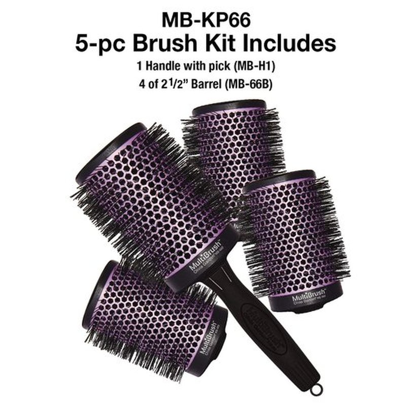 Olivia Garden Multibrush Detachable Thermal Styling Hair Brush Set, XXL, 5 Count