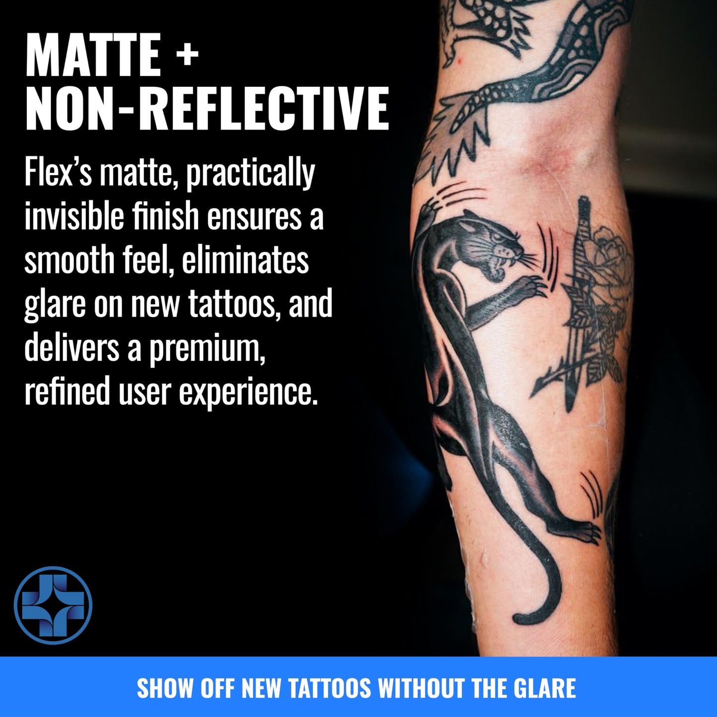 Saniderm Flex Tattoo Aftercare Bandage (New) (3 Sheets, 6 in x 8 in) – Convenient, Faster Tattoo Healing and Protection – Sterile, Waterproof, Ultra Flexible, Tatoo Aftercare Wrap – Matte Finish