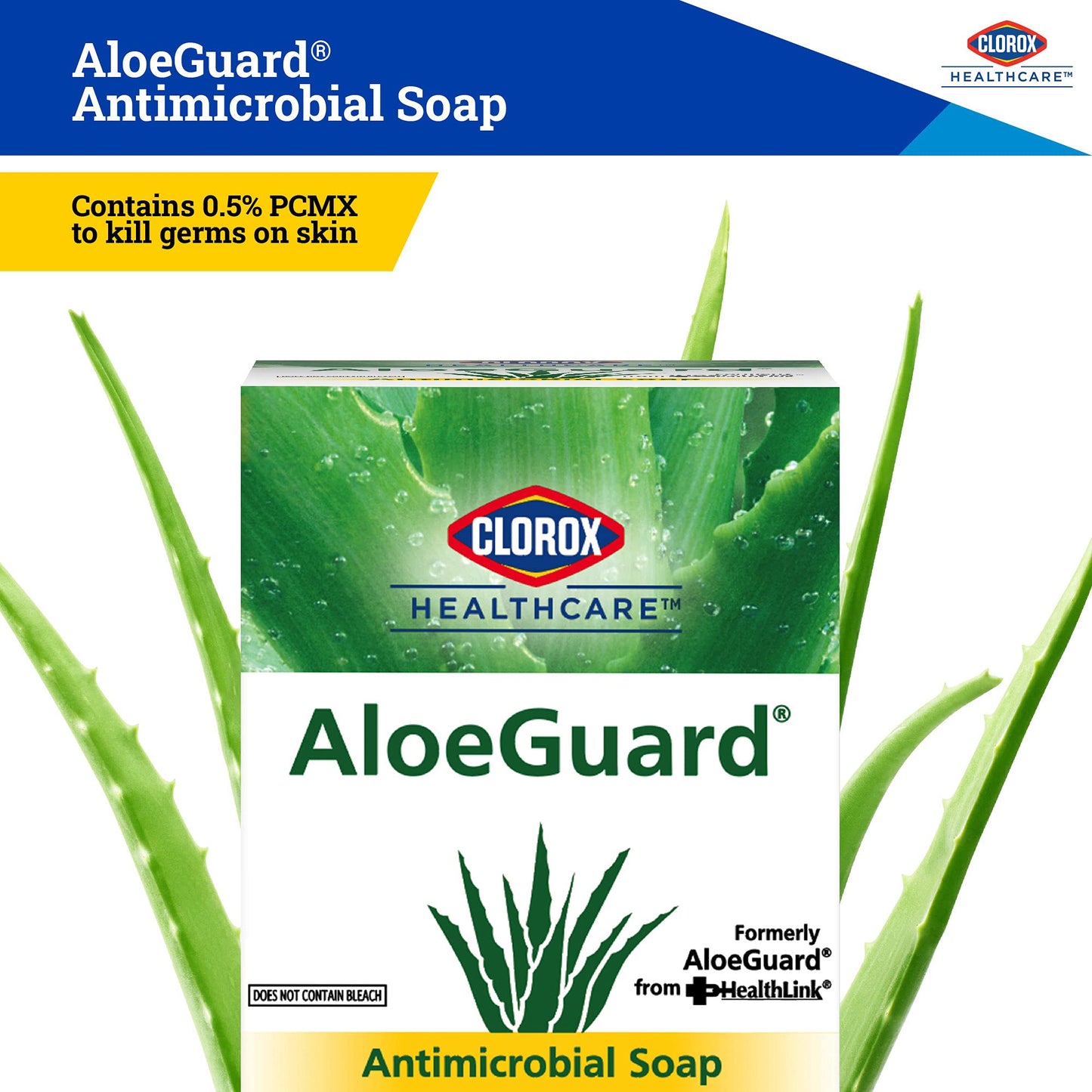 Clorox Healthcare AloeGuard Antimicrobial Hand Soap Refill Bag-in-Box, Chloroxylenol PCMX, Aloe Vera and Vitamin E, Triclosan-Free, 27 Fl Oz, 12 Pack