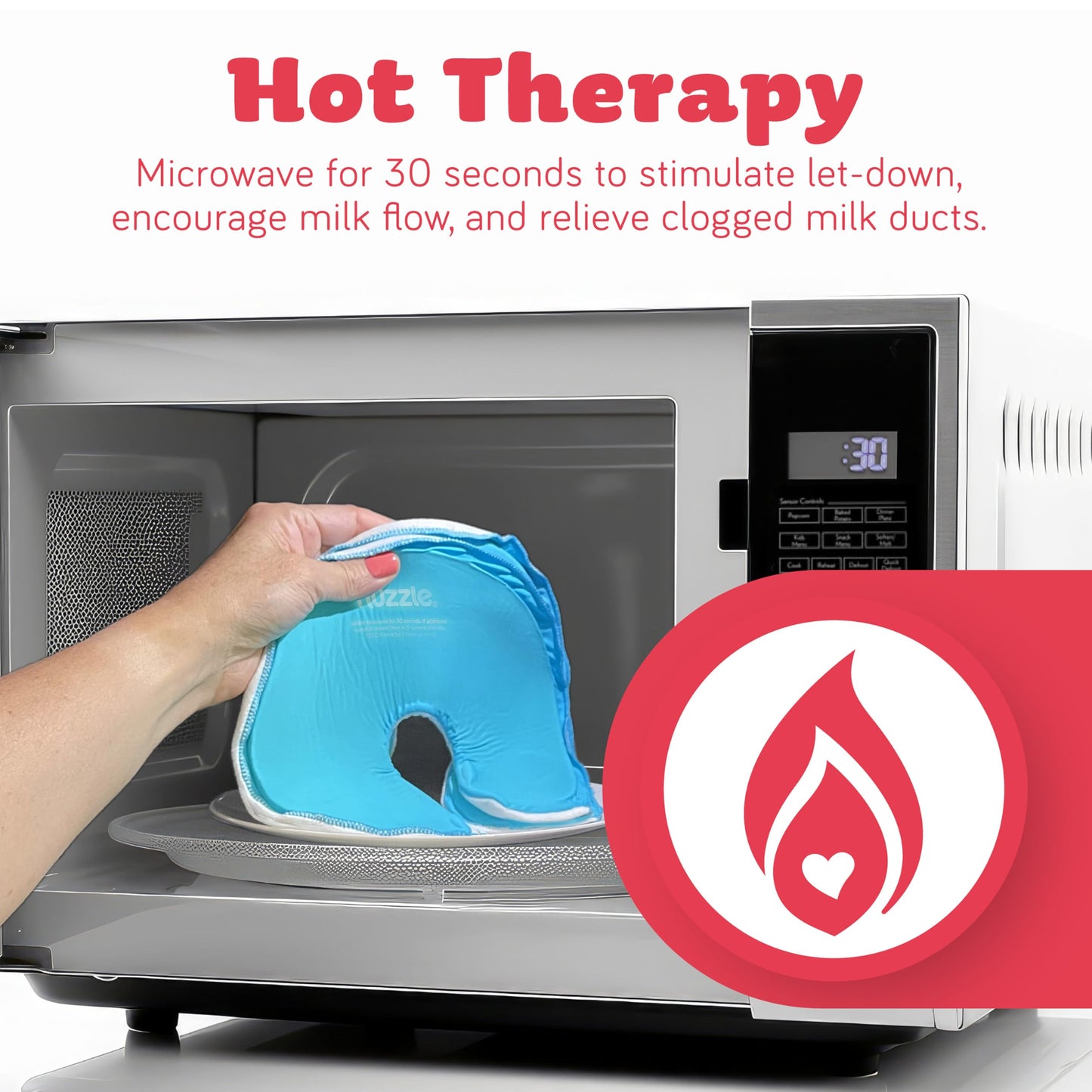 Breast Ice Packs for Breastfeeding - Hot & Cold Therapy Pads for Nursing & Clogged Milk Ducts, Mastitis & Engorgement – Boob Surgery Recovery – Soft Dual-Sided Gel Pads – 2 Pack