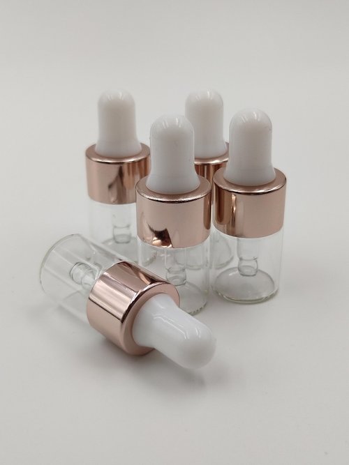 YYNGJCK 15Packs 2ml Sample Glass Dropper Bottles for Essential Oils, Mini Glass Vials Perfume Aromatherapy Cosmetic Liquid Containers With Glass Eye Dropper (2ml)