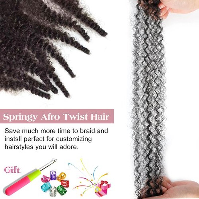 Afro Spring Twist Hair 12 Inch Cuban Twist Hair 8 Packs 4# Marley Twist Braiding Hair Springy Afro Twist Hair Extensions for Faux Locs (4#, 12 Inch(Pack of 8))