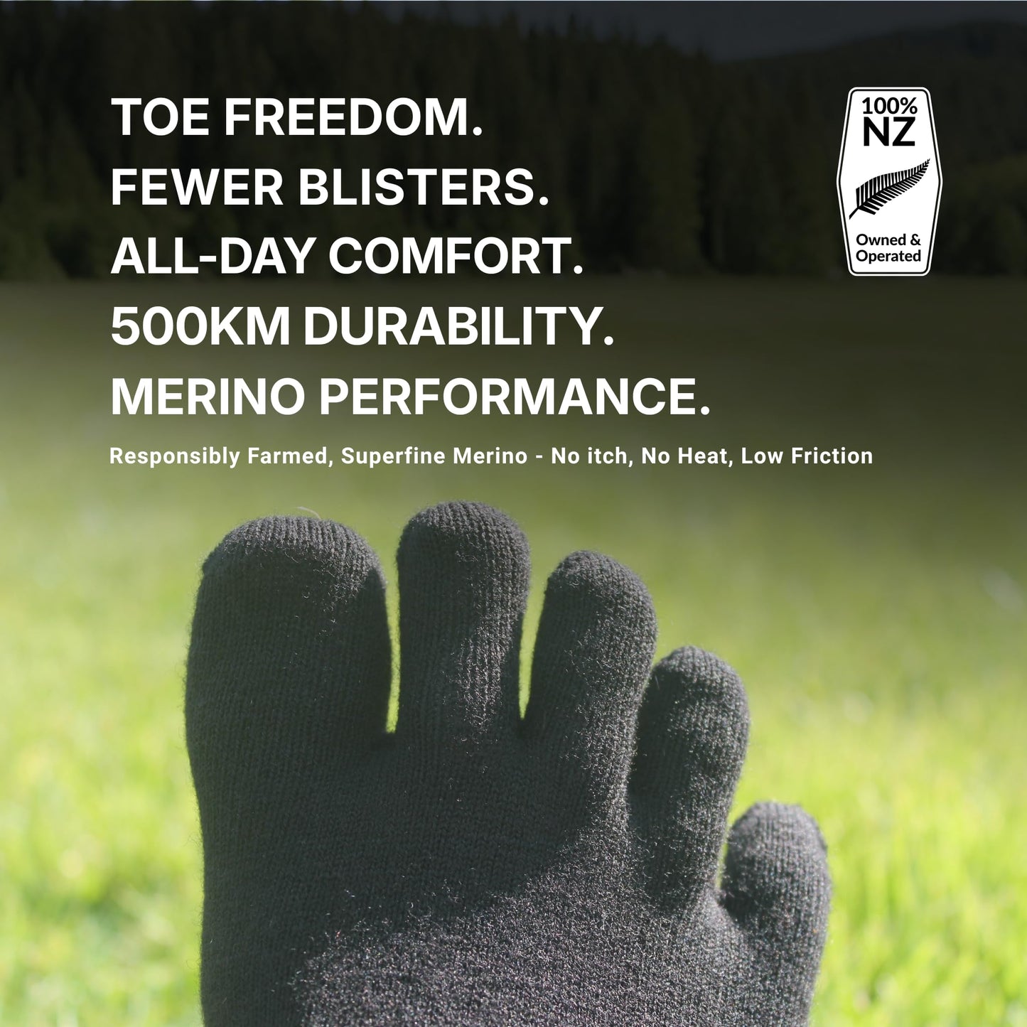 Creepers Anti-Blister Merino Wool Toe Socks – Quarter Crew | Running & Hiking, Unisex
