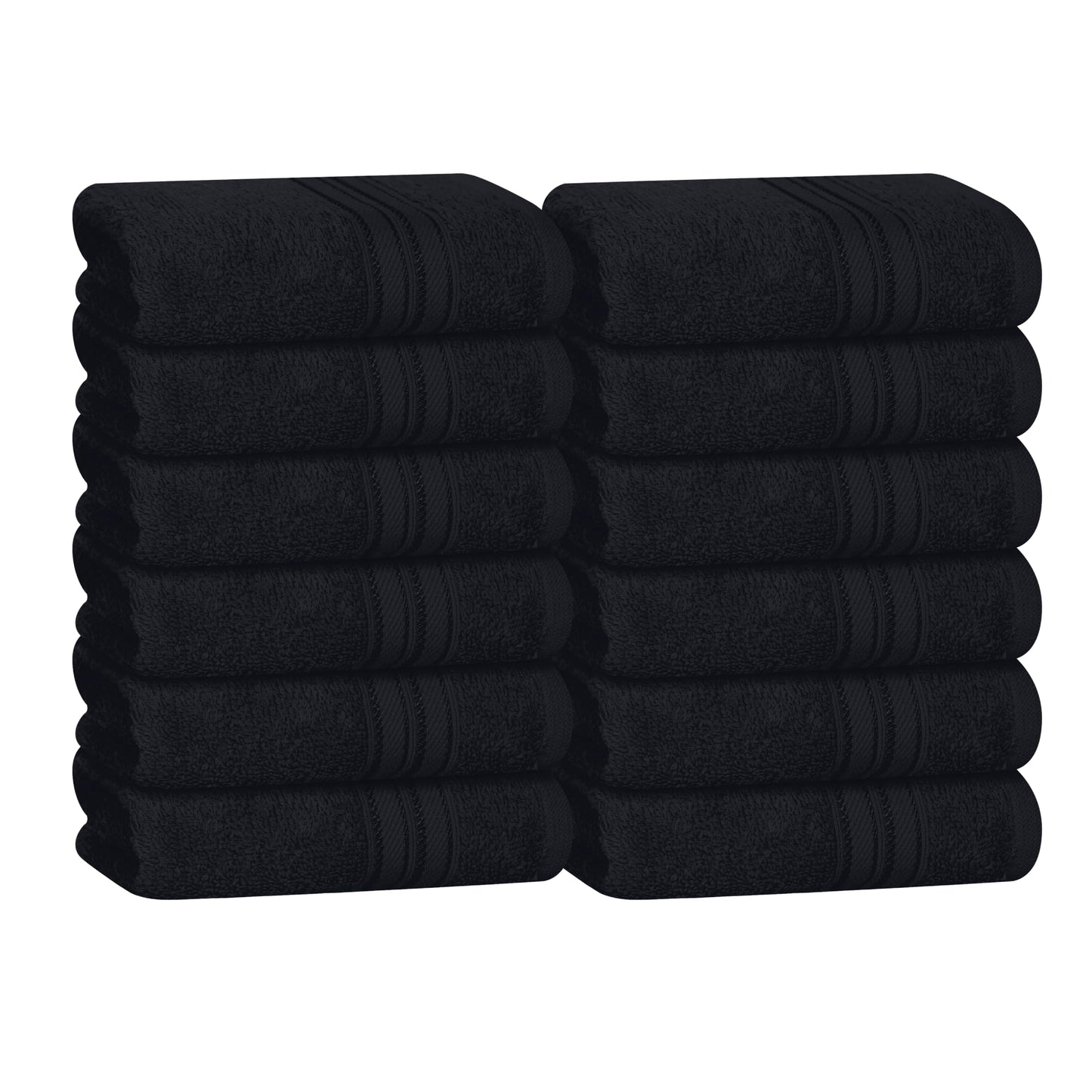 BOUTIQUO Ultra Soft Cotton Washcloths, Contains 12 Piece Face Cloths 12x12 inch, Ideal for Everyday use Face Towels, Compact & Lightweight Multi Purpose Washcloths - Hot Pink