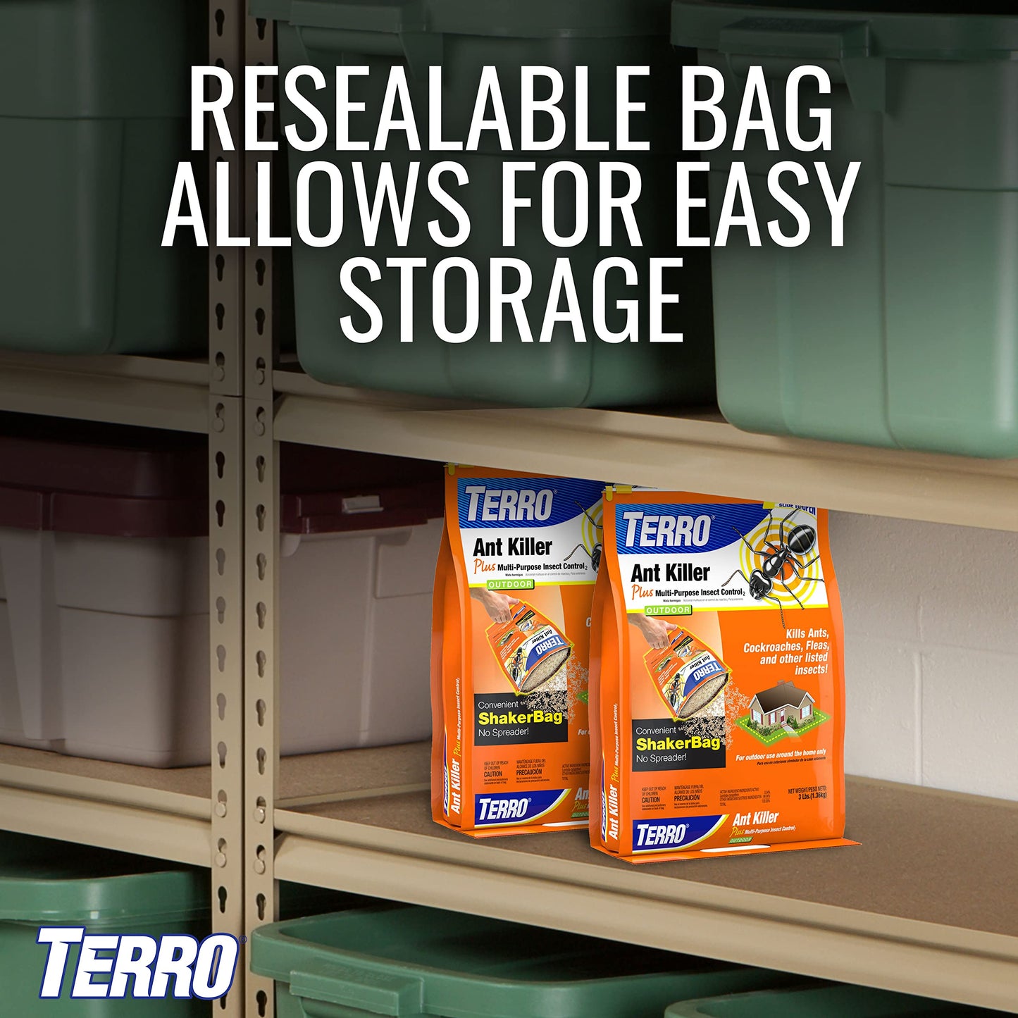 TERRO T901-6 Ant Killer Plus Multi-Purpose Insect Control for Outdoors - Kills Fire Ants, Fleas, Cockroaches, and Other Crawling Insects - 3lb (Pack of 2)