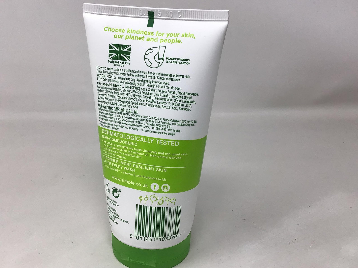 Simple Moisturizing Kind to Skin Face Wash, 5 oz (4 pack) (Bundle)