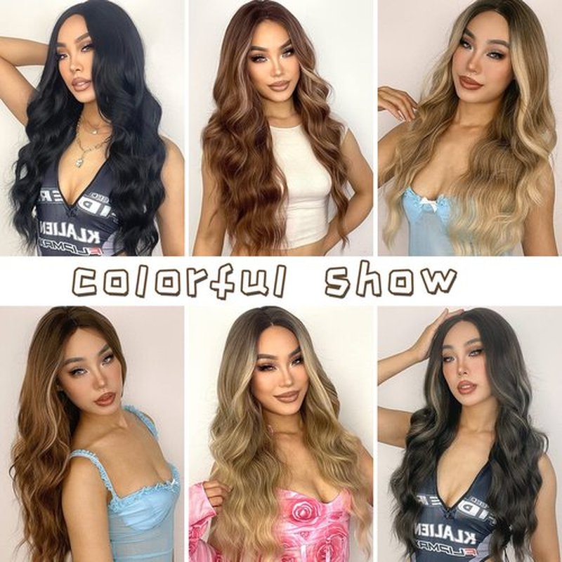 LINGHANG Long Blonde Wigs for Women Synthetic Blond Wavy Wig Natural Looking Synthetic Dirty Blonde Long Wig for Daily Party Use