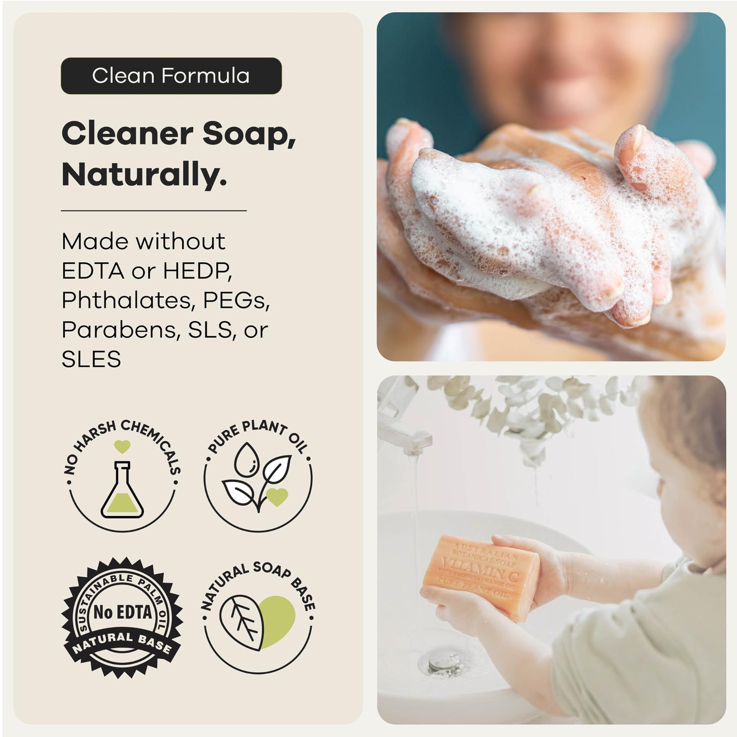 Australian Botanical Soap Vitamin C with Valencia Orange Oil 6.6 oz Triple Milled Luxury Soap Bar Enriched with Shea Butter, Suitable for Men, Women and All Skin Types, Pack of 1