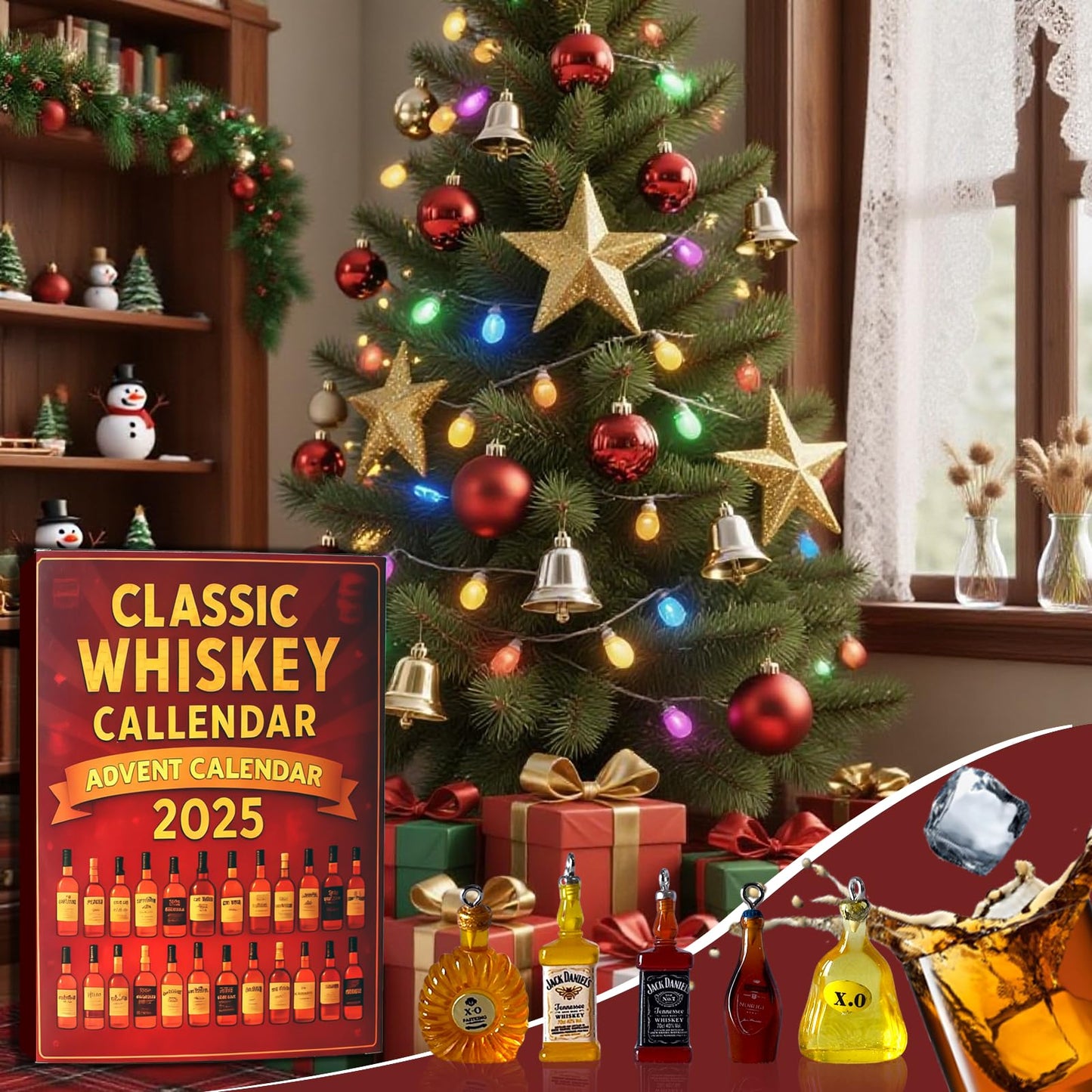 Whiskey Advent Calendar,24-Day Whiskey-Themed Countdown A Daily Tasting Journey Through the World Flavors of Whiskey (Brown)