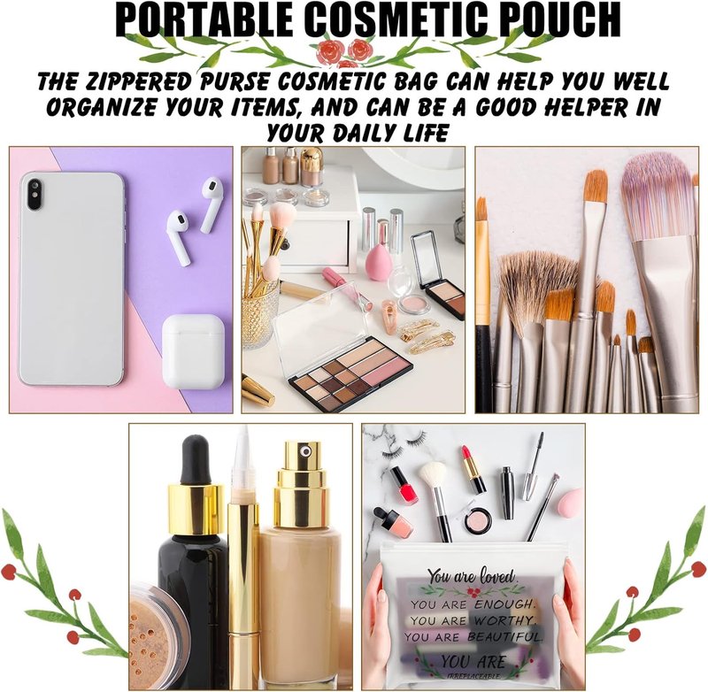 Inspirational Makeup Bags for Women - 150 Pcs Rainbow Toiletry Pouch Set | Perfect for Gifts, Parties & More