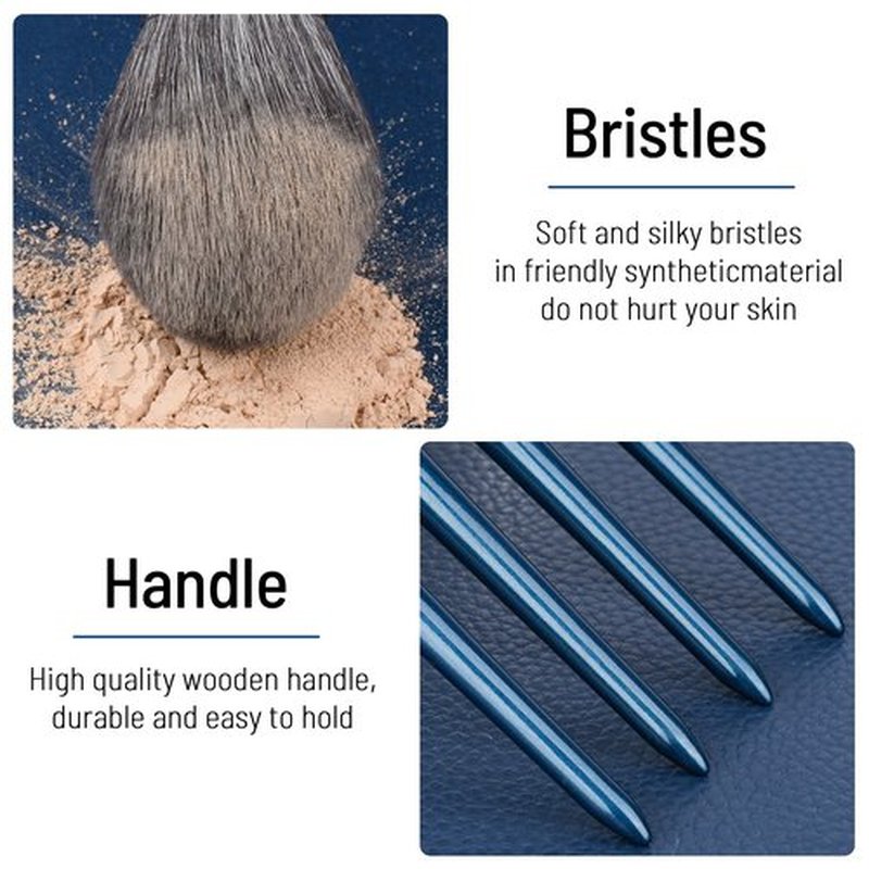 SHELWIN Professional Makeup Brush Set 14Pcs Makeup Brushes Kit Foundation Eyeshadow Powder Blending Eyebrow Eyelash Kabuki Brushes Cosmetic Brushs Travel Kits With Leather Bag Gift
