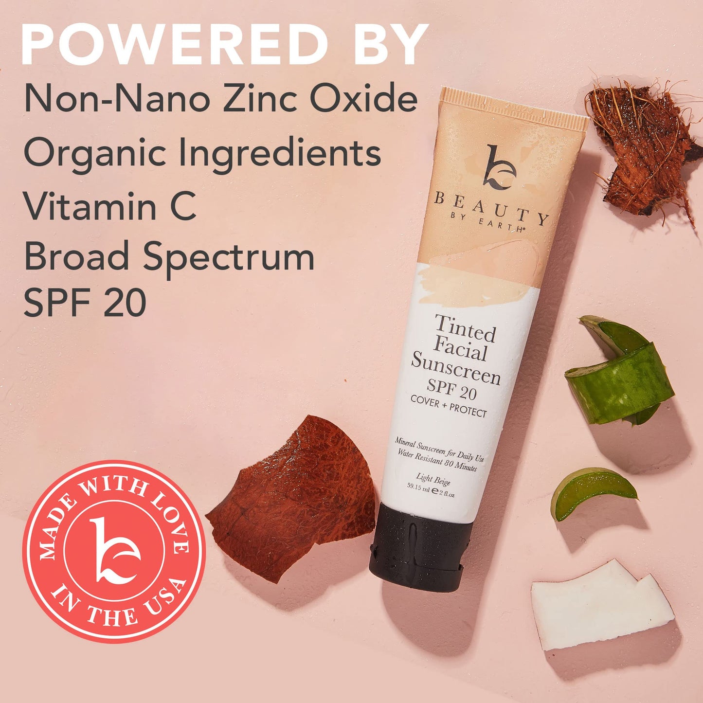 Tinted Sunscreen Serum for Face - SPF 20 With Natural & Organic Ingredients Broad Spectrum Sunblock, Tinted Moisturizer Zinc Oxide Sunscreen Face for Skincare, Facial Lotion