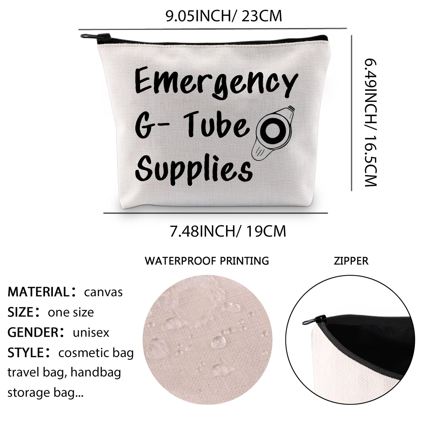 XYANFA Feeding Tube Bag Funny Dietician Gift Nurse Cosmetics Makeup Bag Critical Care Nursing Gift Emergency G Tube Supplies