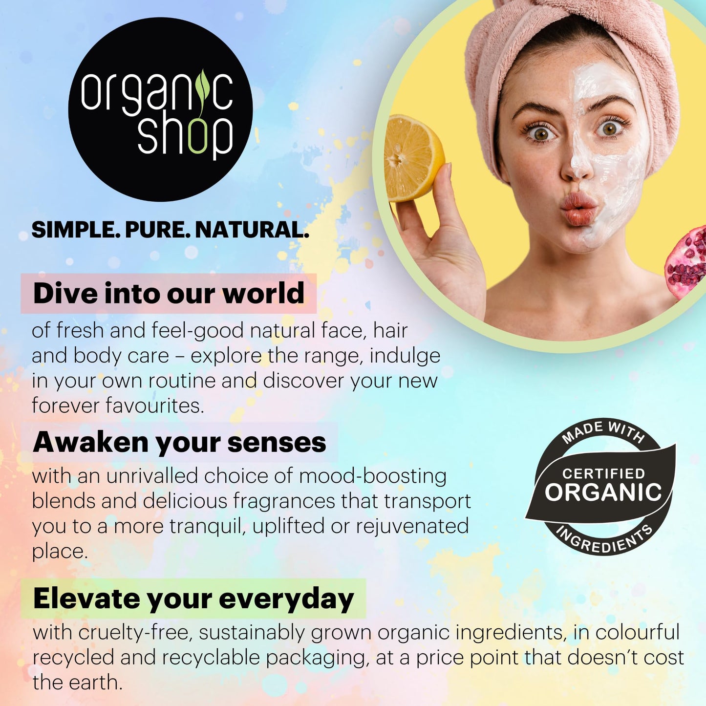 Organic Shop Blueberry & Blackberry Nurturing Body Cream, 100% Vegan & Organic, Daily Nourishing & Moisturizer, Body, Face, Hand & Foot Natural Lotion, Intensive Care & Skin Hydration. 250ml