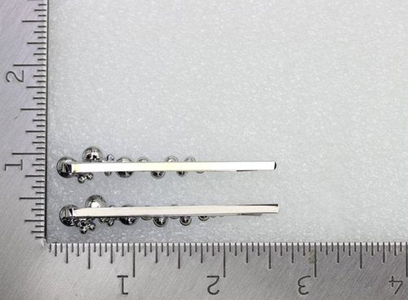 Faship A Pair Of AB Premium Rhinestone Crystal Floral Hair Clips Pins 2 Pcs