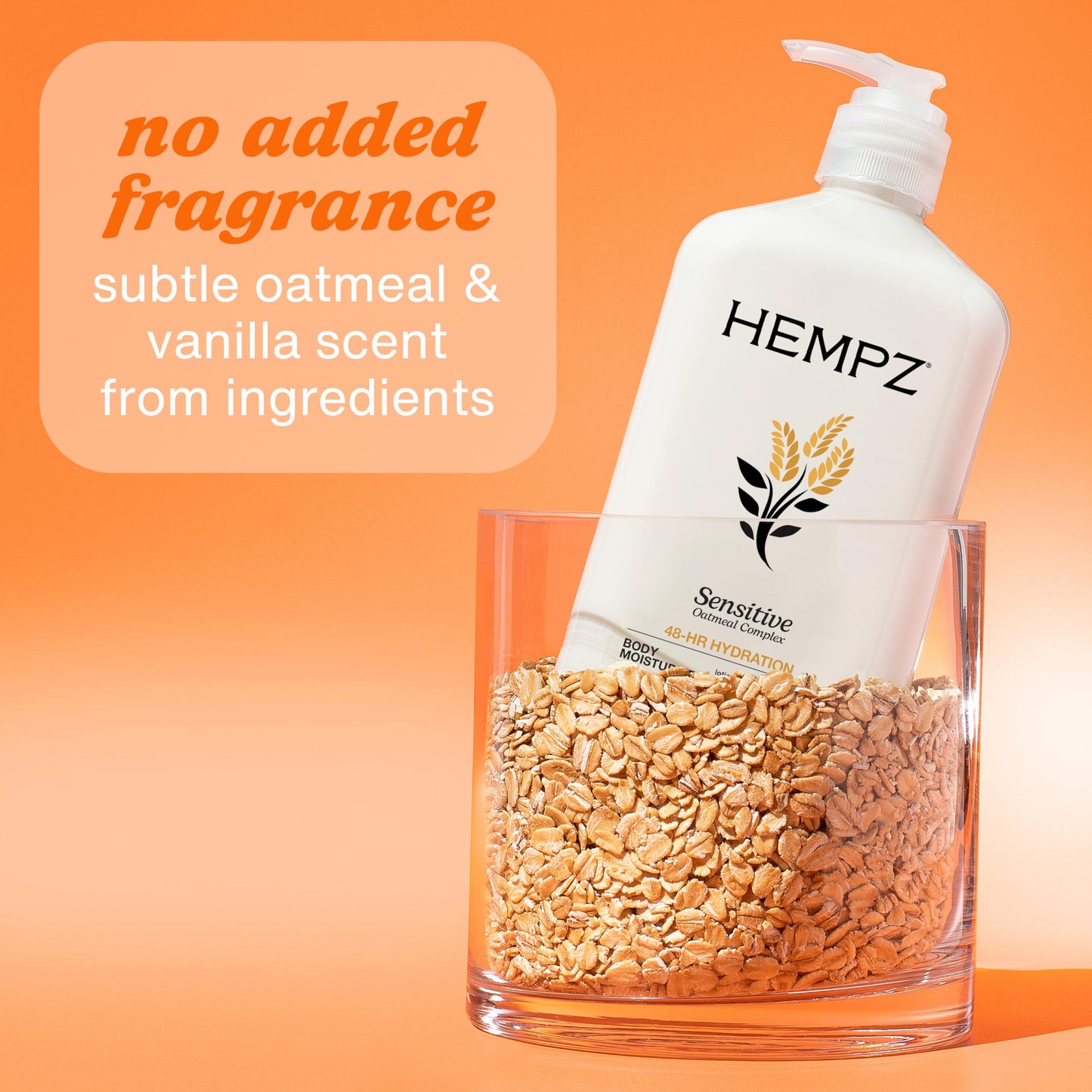 Hempz Sensitive Skin Herbal Moisturizer: Soothing Lotion with Oatmeal, Shea Butter, Hemp, Cocoa, Mango Seed - 17 Fl Oz