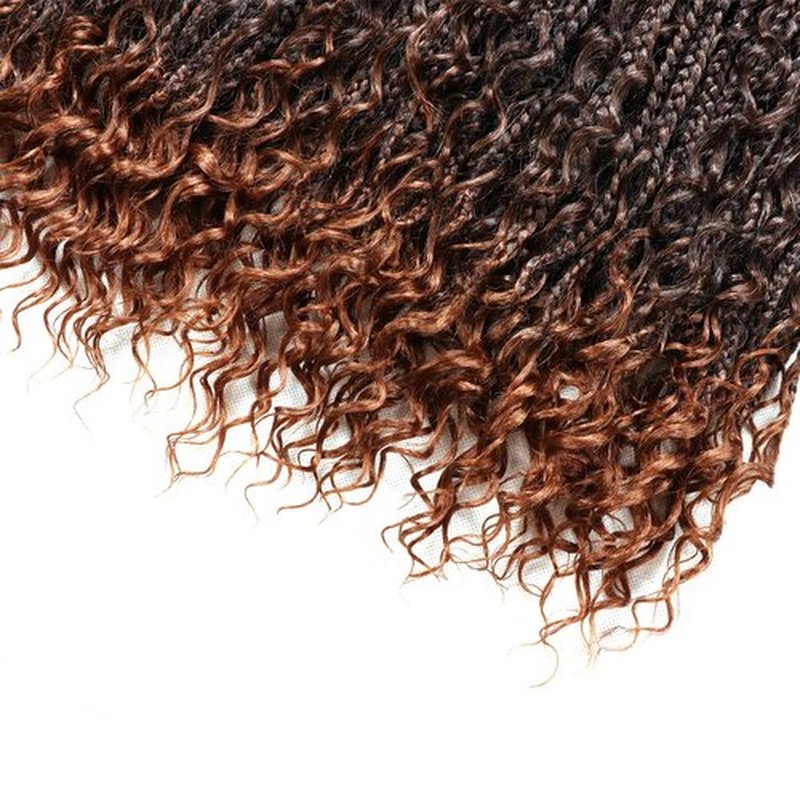 Goddess Box Braids Crochet Hair-7 Packs Crochet Braids for Black Women 12 Inch Crochet Braids with Curly Ends (Bohomian 12 Inch 7 Packs, T30#)
