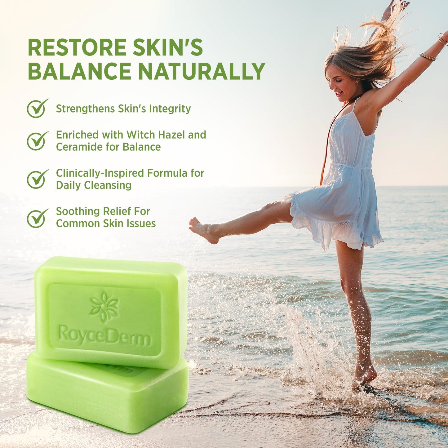 Roycederm Antifungal Bar Soap - Tea tree Oil Soap - Athlete’s Foot Treatment for Jock Itch & Ringworm - Medicated Antifungal Soap with Clotrimazole 1% - Tea Tree Oil Scent, 2 Pack